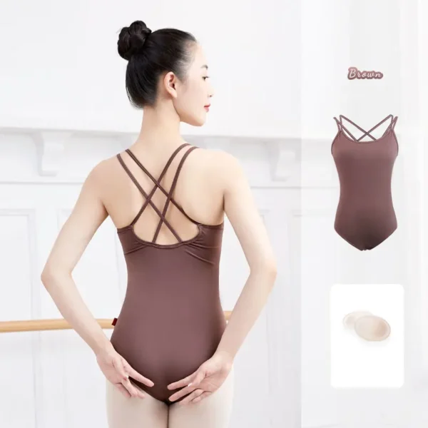 Ballet Leotards for Women Gymnastic Leotard Adult Dance Camisole Dance Spaghetti Strap Cross Dance Leotard