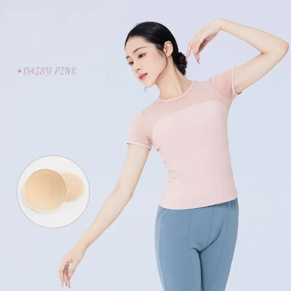 Ballet Tops Woman Dance Tops Mesh Splice Ballet Shirt Clothing Elegant Adults Yoga Ballerina Dance Costume Lady
