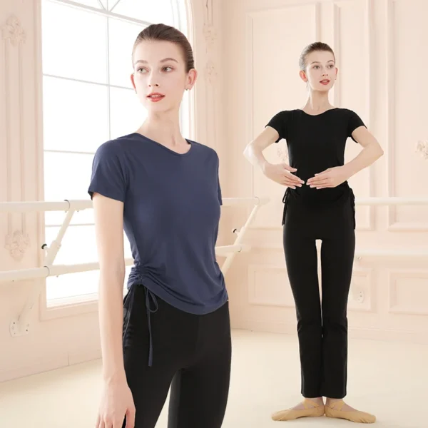 Ballet Tops Woman Dance Tops Mesh Splice Ballet Shirt Clothing Elegant Adults Yoga Ballerina Dance Costume Lady