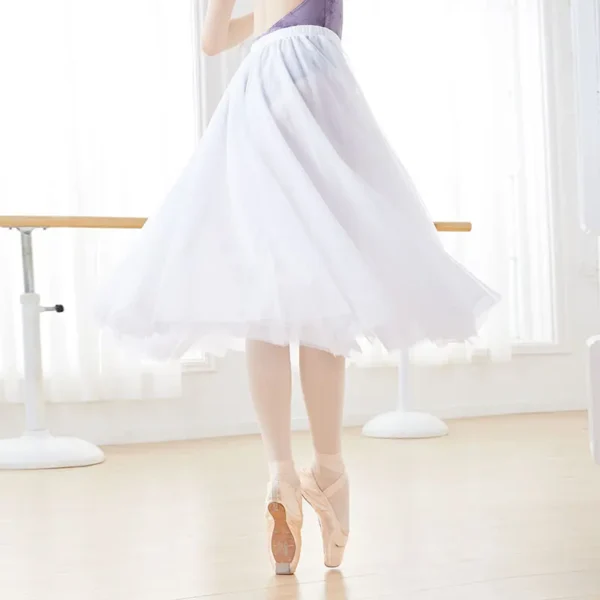 Ballet Skirt Four/Two Layers Long Dance Skirt Adults Soft Mesh Ballet Dance Skirt Performance Skirt For Woman