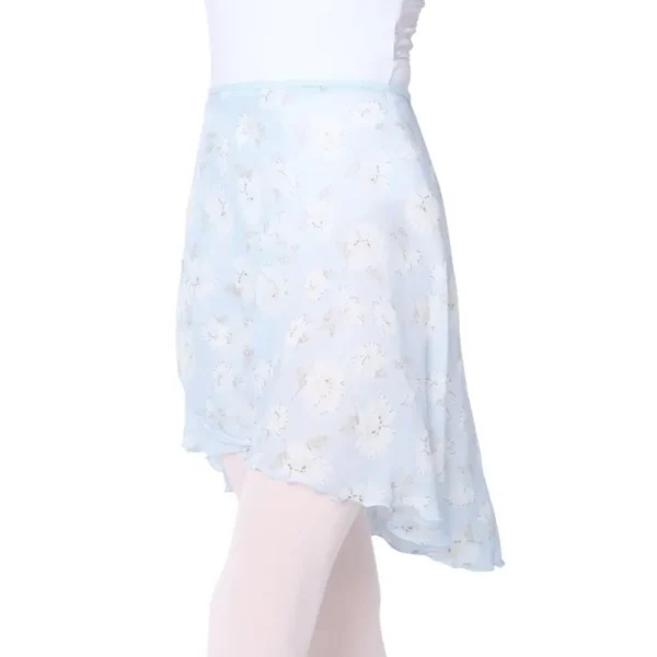 Ballet Skirt Women Printing Skirt Adult Ballet Dance Short Dresses Satn Ribbon Chiffon Skirts Blue Yellow