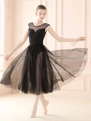 Ballet Skirt Four/Two Layers Long Dance Skirt Adults Soft Mesh Ballet Dance Skirt Performance Skirt For Woman