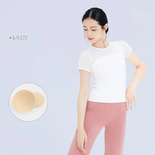 Ballet Tops Woman Dance Tops Mesh Splice Ballet Shirt Clothing Elegant Adults Yoga Ballerina Dance Costume Lady