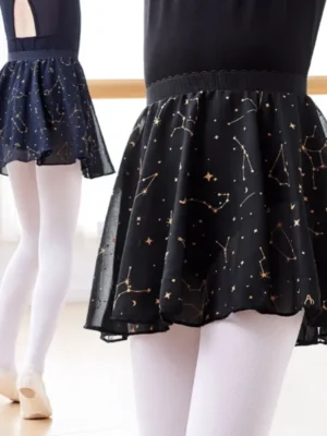 Ballet Skirt Elastic Chiffon Skirt Dance Skirt Girls Woman Constellation Pattern Half Skirt For Dancing