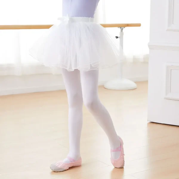 Ballet Skirt Girls Ballet Tutu Fluffy Dance Tutu Skirt Satin Bow Knot Tulle Skirts Ballet Dance Costumes Puffy Short Dresses