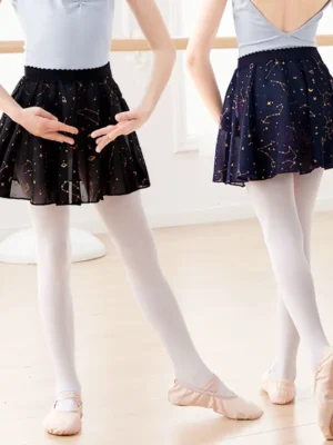 Ballet Skirt Elastic Chiffon Skirt Dance Skirt Girls Woman Constellation Pattern Half Skirt For Dancing