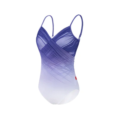 Ballet Leotards Woman Gymnastics Leotards Dancing Bodysuit Nylon V Neck Sleeveless Camisole With Mesh Skirt Sets Swimwear