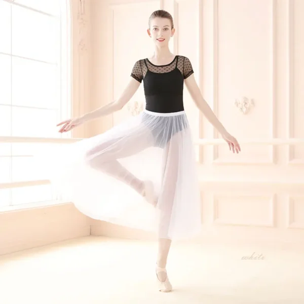Ballet Skirt Four/Two Layers Long Dance Skirt Adults Soft Mesh Ballet Dance Skirt Performance Skirt For Woman